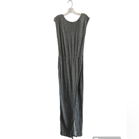 Anthropologie Sachin + Babi Blouson Antonia Gray Maxi Dress Surplice Back Size 4 - Picture 3 of 7
